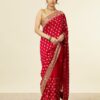 Classic Red Buta Patterned Saree - Image 2
